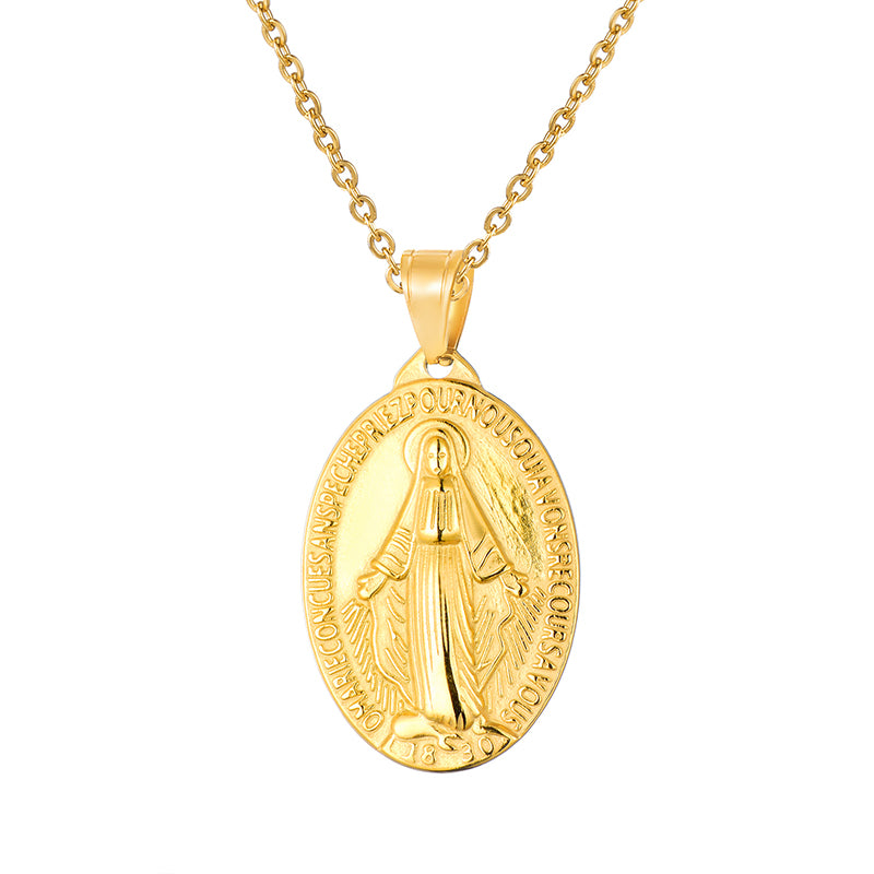 Colar com medalhão Virgem Maria