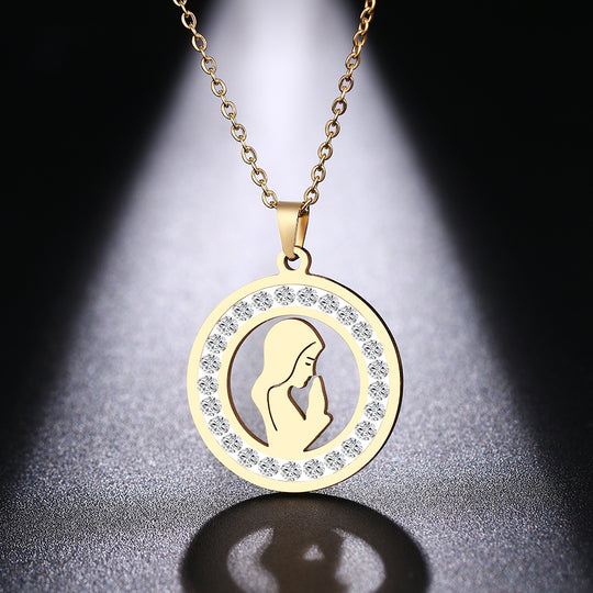 Colar feminino choker com pingente Maria