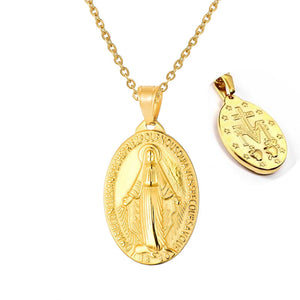 Colar com medalhão Virgem Maria