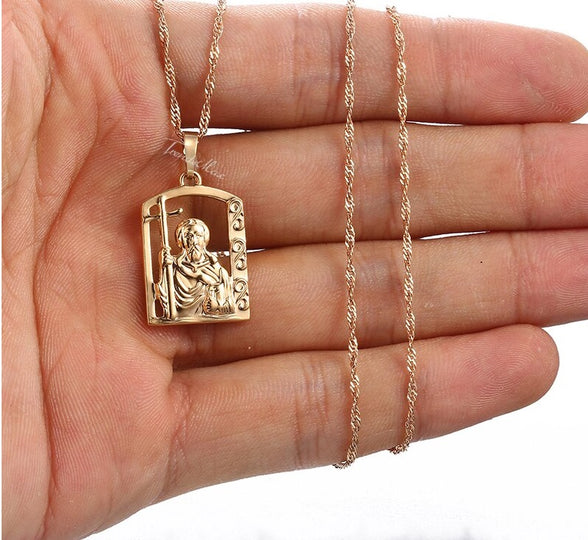 Colar com pingente feminino Virgem Maria